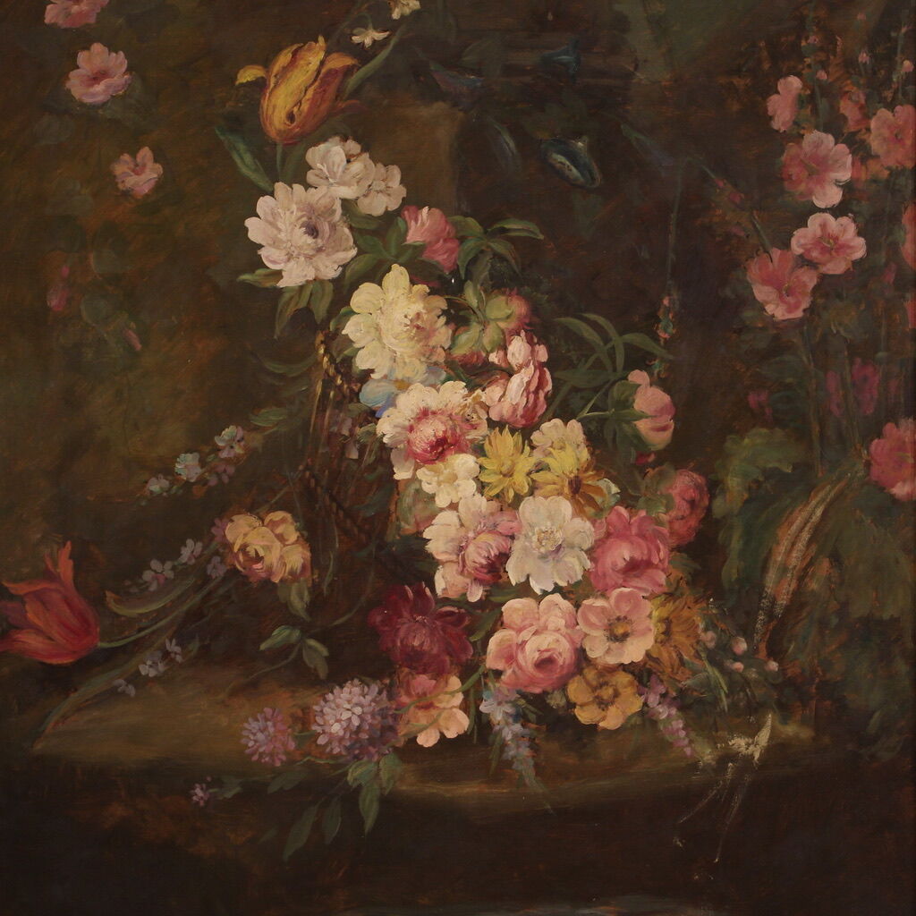 Still life with flowers from the 20th century
