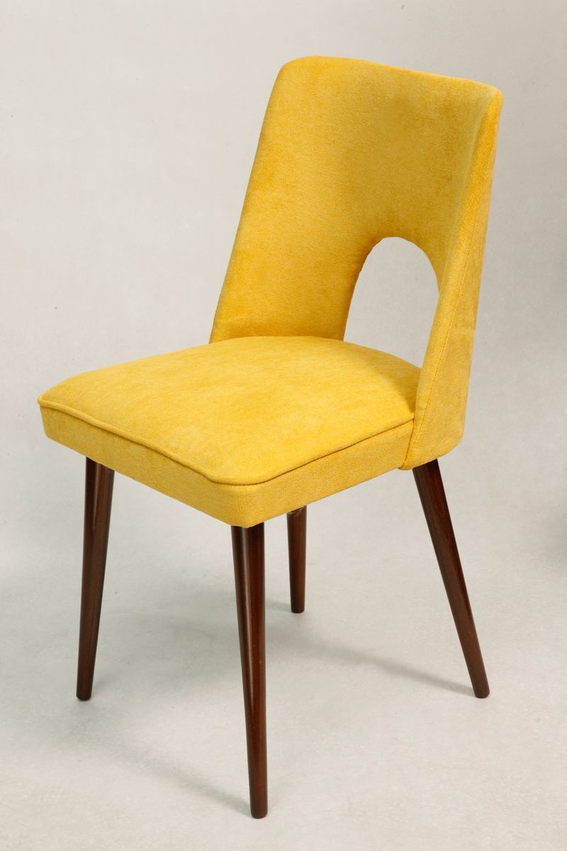 Yellow booster Chair by Leśniewski 1970s