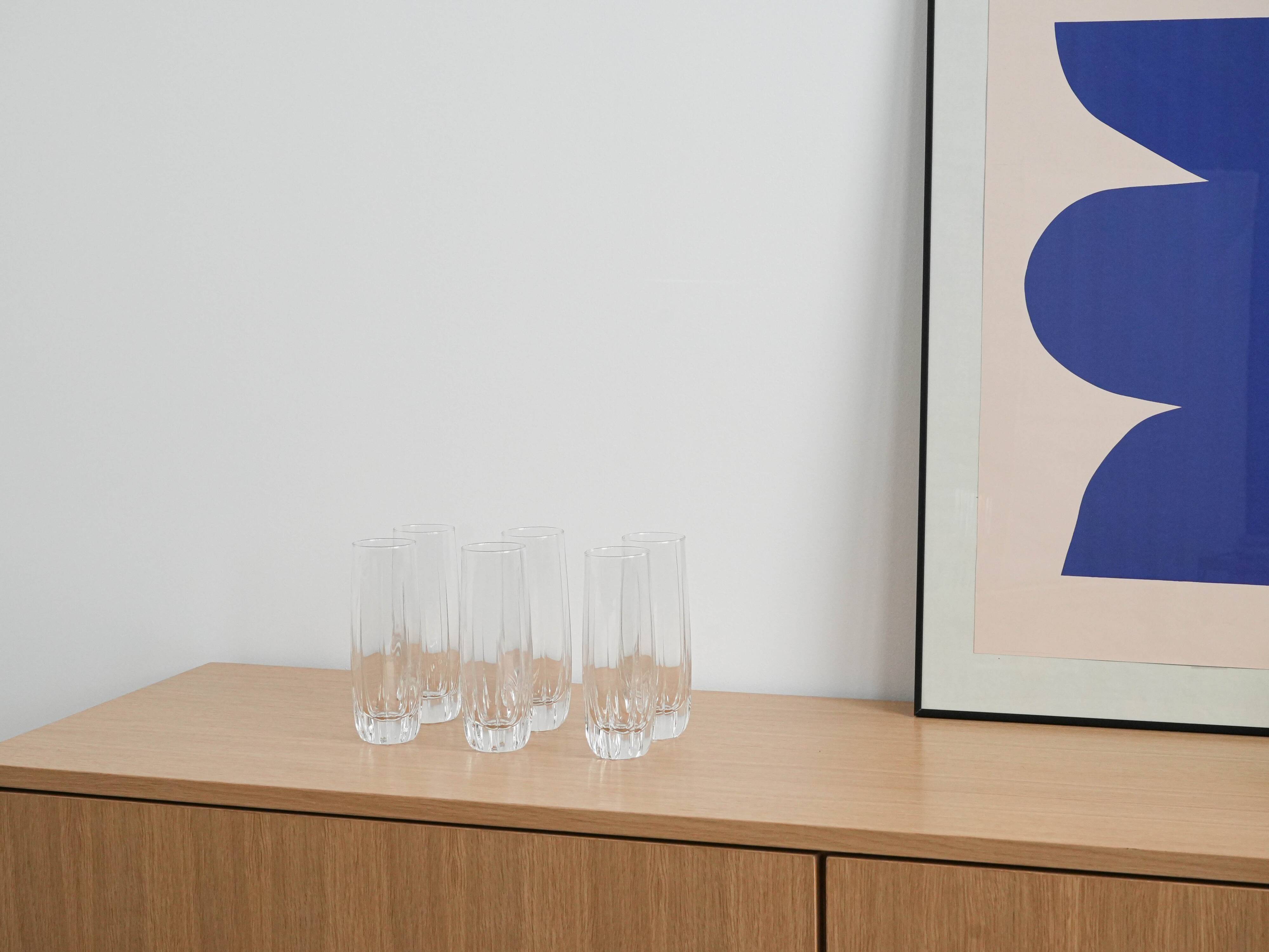 Set of six glasses, Italian design, 1960s, made in Italy