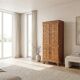Vintage brutalist wardrobe in solid oak