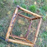 Rattan coffee table and smoked glass