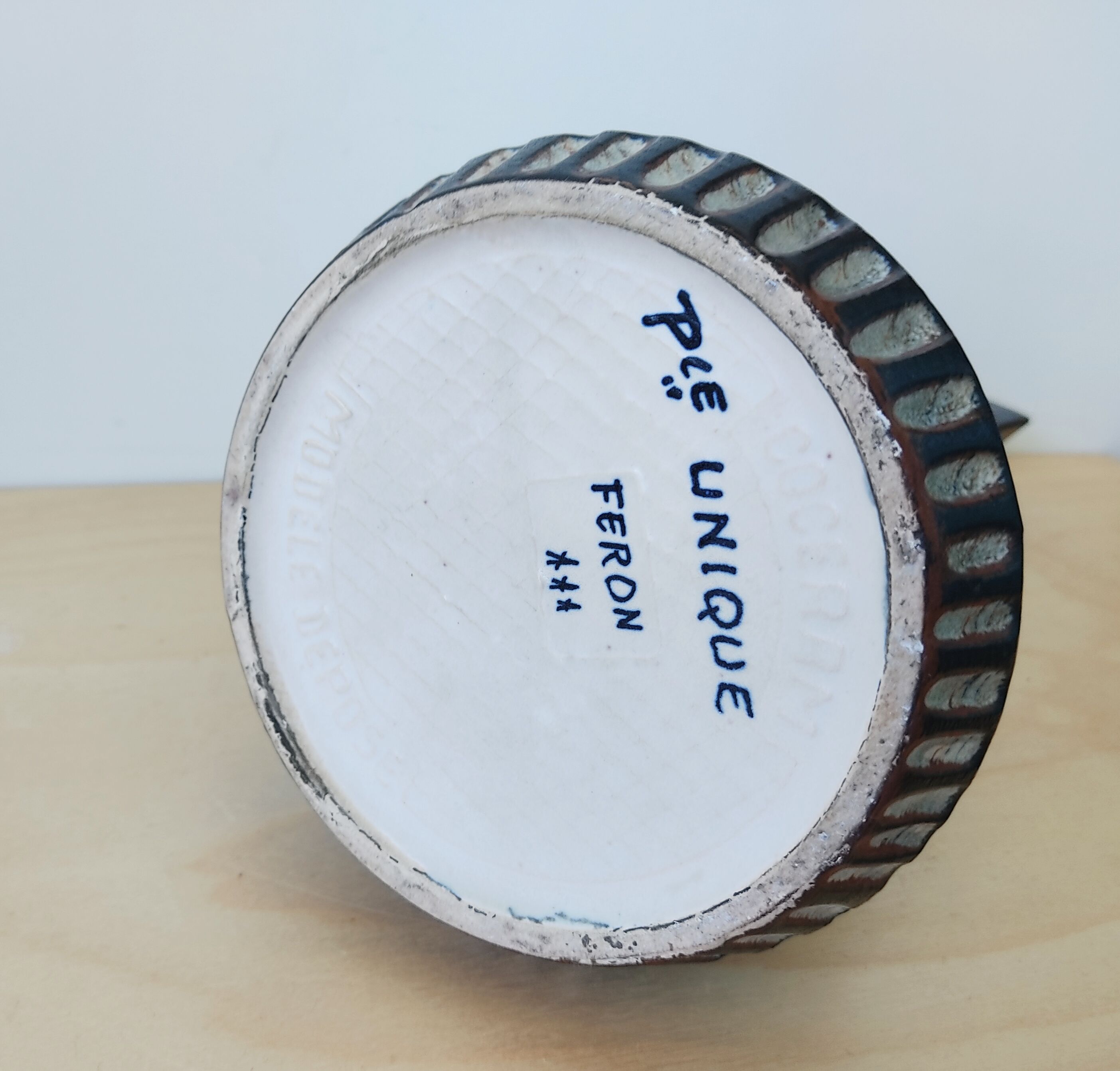 Ceramic vase Coceram unique piece signed Feron