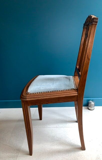 Secretary's office with an art deco chair