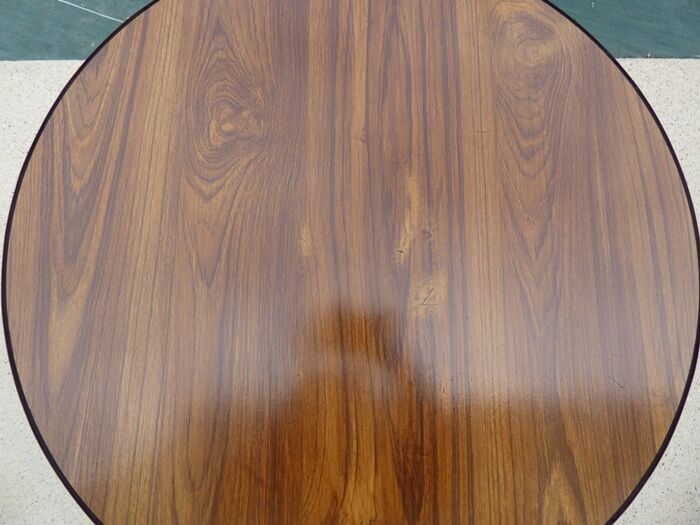 VINTAGE round coffee table in metal and wood