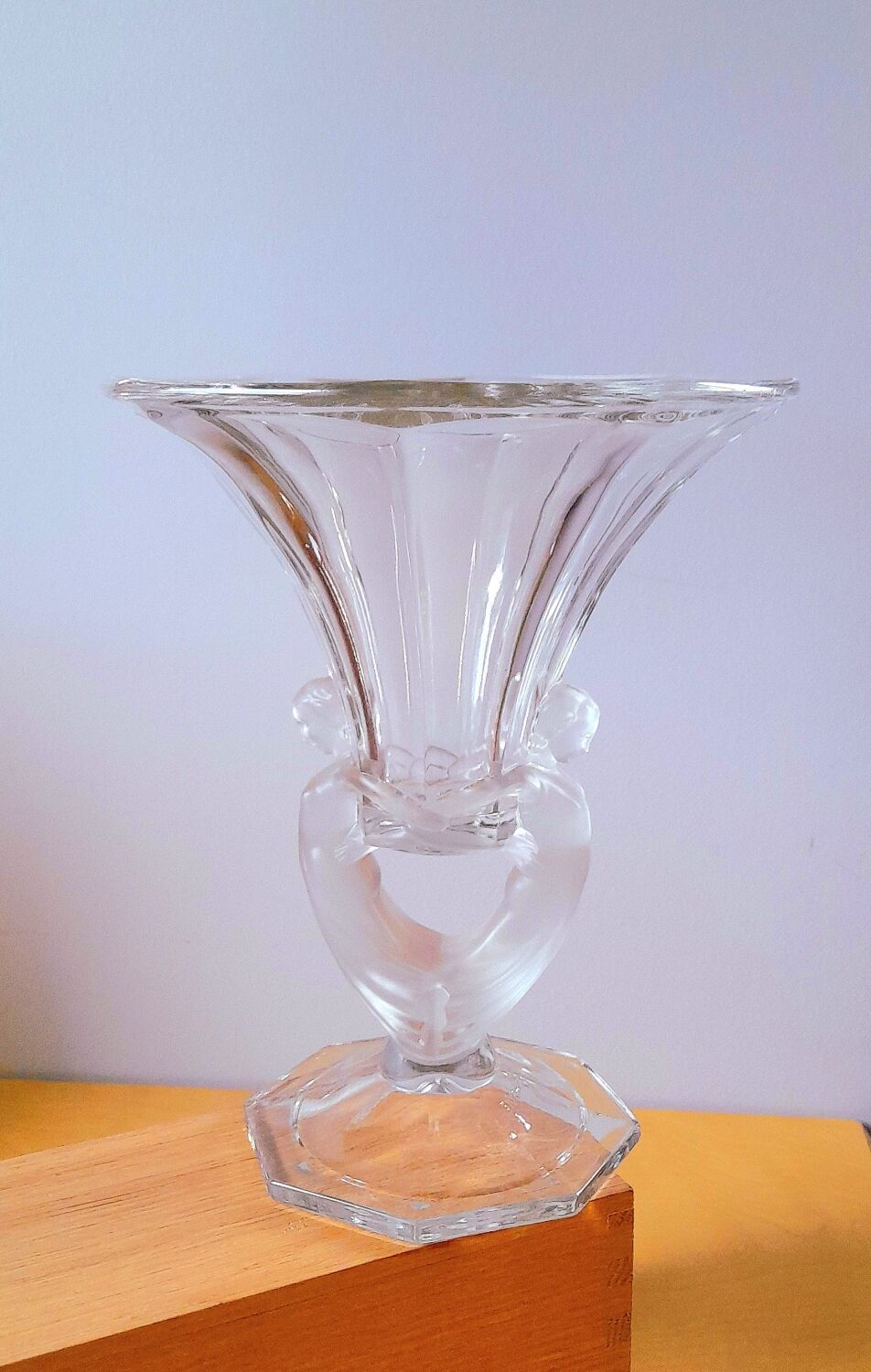 Art Deco pressed glass vase
