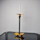 Brutalist candlestick by David Marshall, bronze and aluminum, Spain, 1970