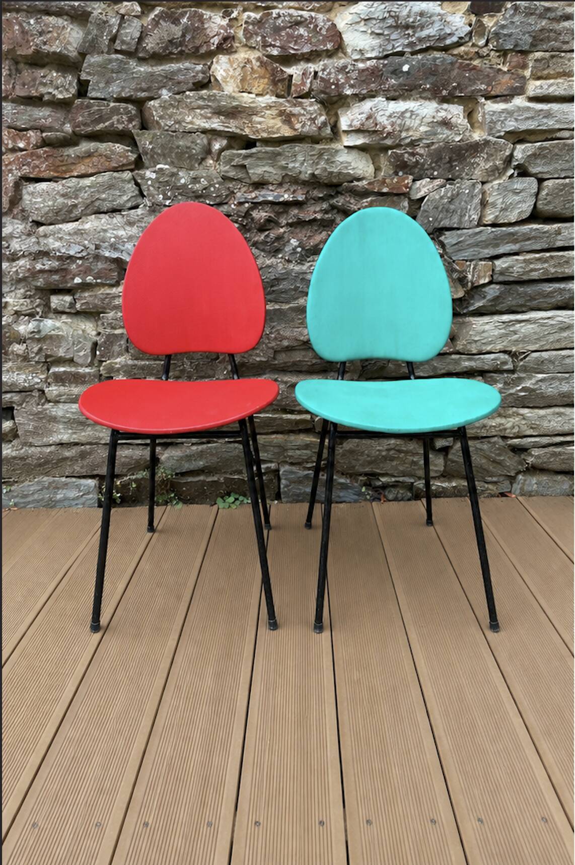Pair of faux leather chairs from the 1950s/60s.