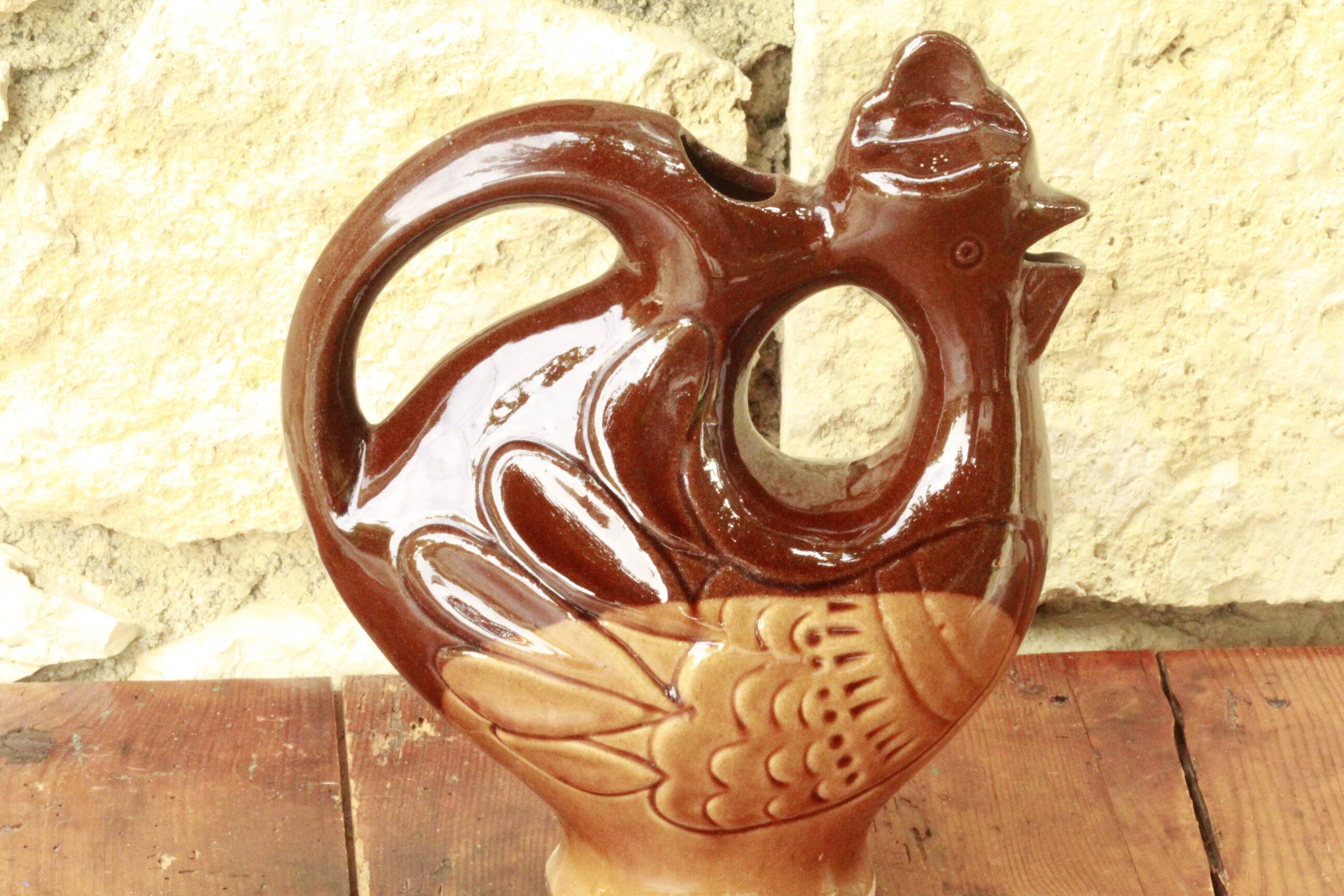 Ceramic rooster pitcher