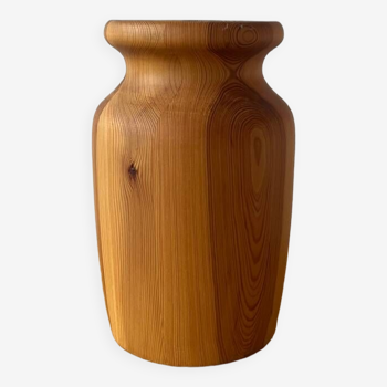 Brutalist pine wood vase