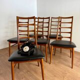 Set of 6 Scandinavian Teak Chairs by Niels Koefoeds, 1960s