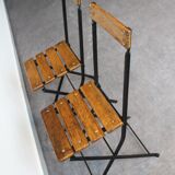 Pair of foldable bistro chairs, France, 1930