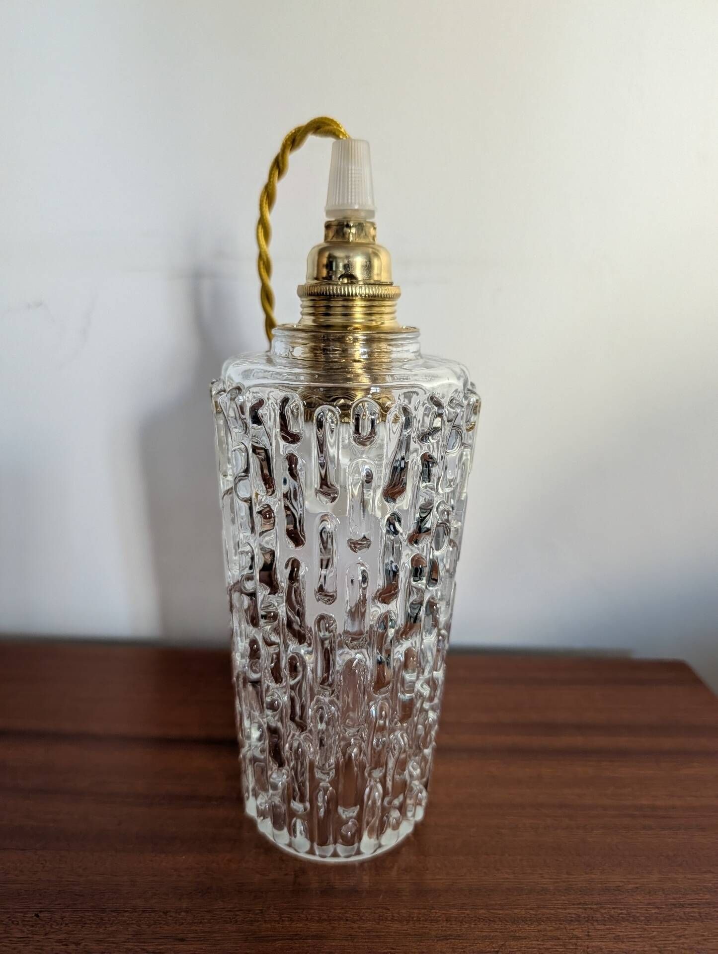 Textured moulded glass lampshade – 1960s-1970s