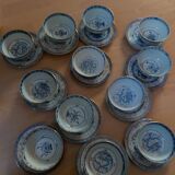 Service of 12 bowls and 12 under dishes in Chinese porcelain called rice seed of the 1960s