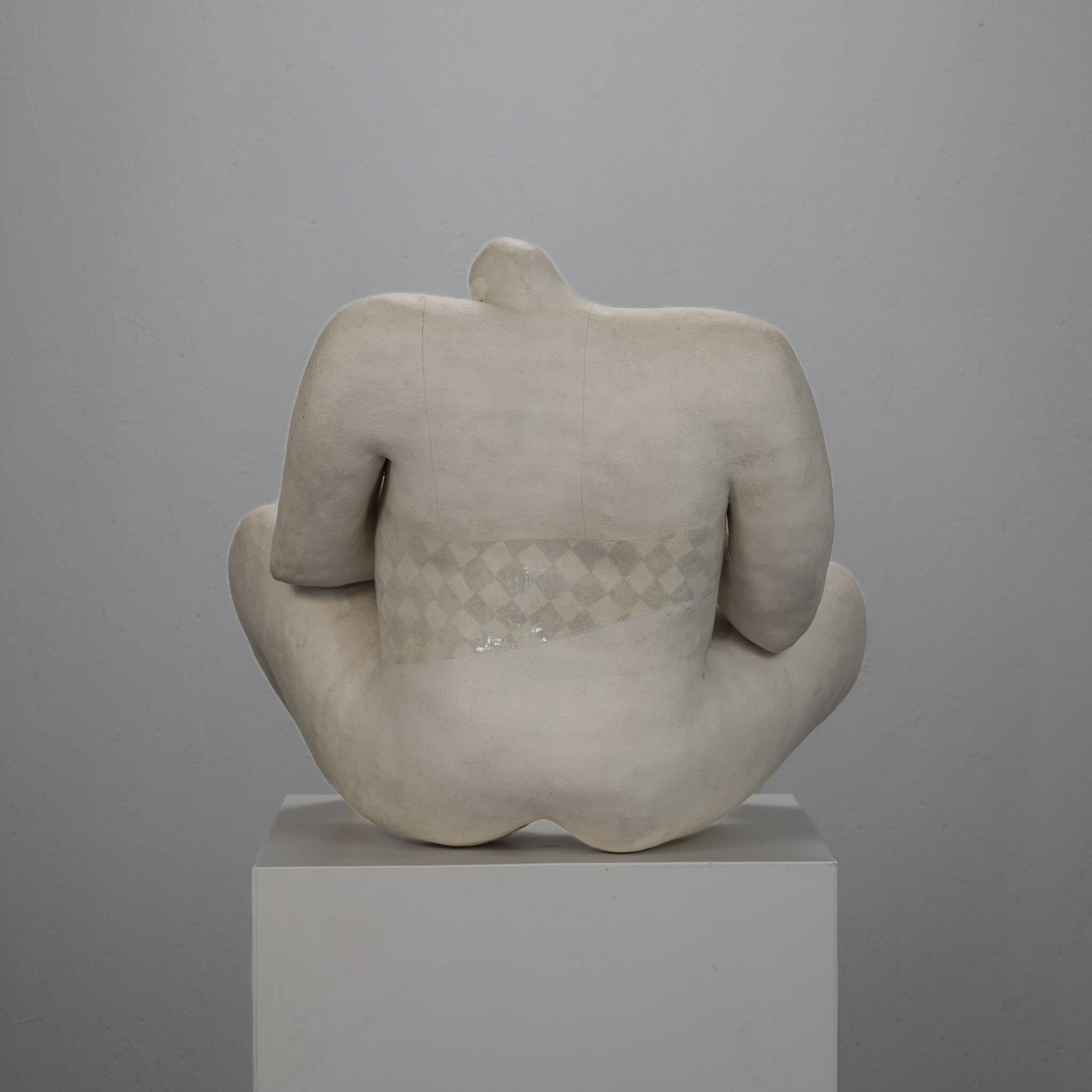 Sculpture féminine céramique expressive par Evelyn van Baarda, Pays-Bas, 1981