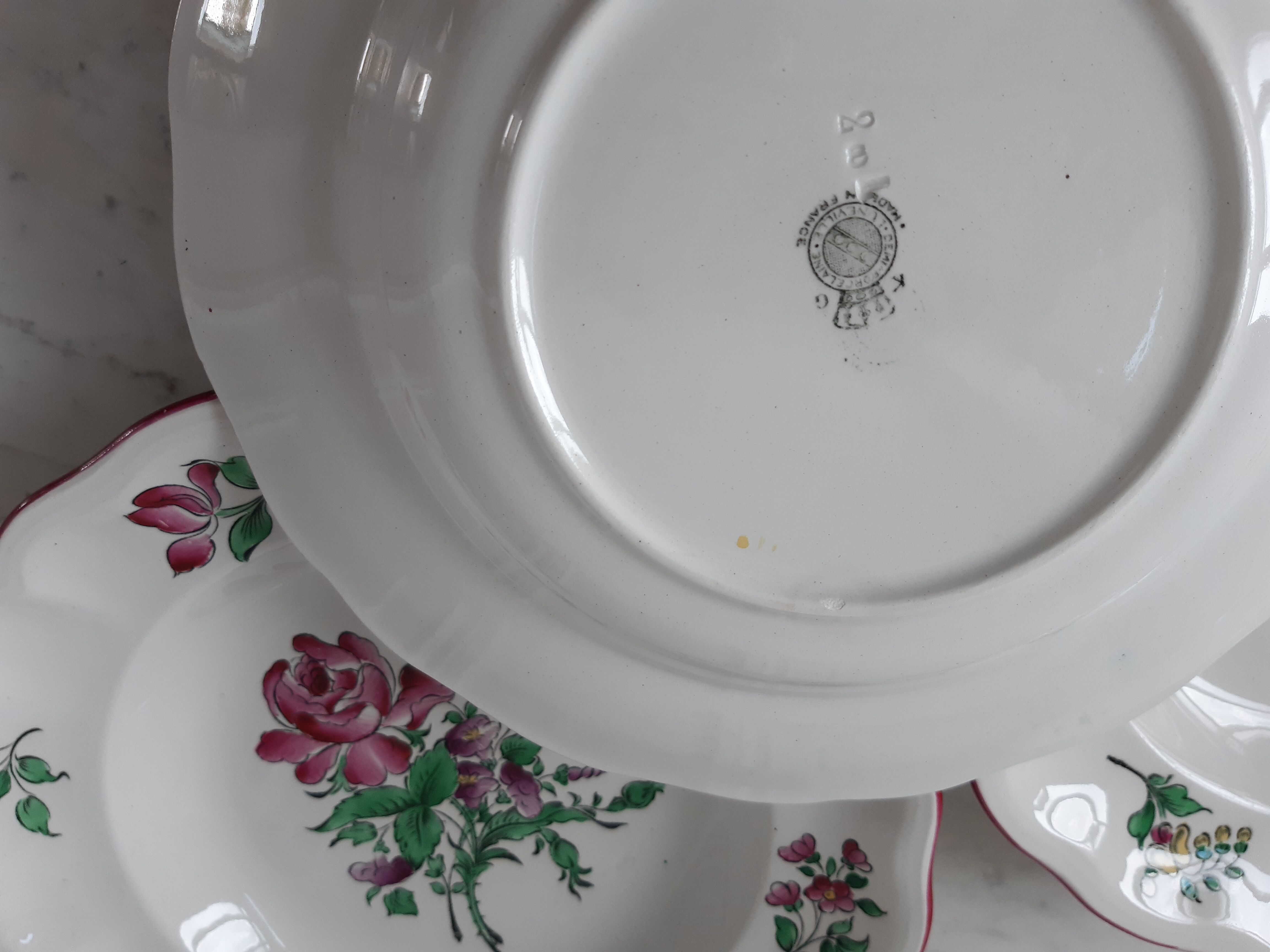 Lot de 4 assiettes creuses Luneville