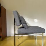 Chauffeuse/Fauteuil des années 70 chromé restauré