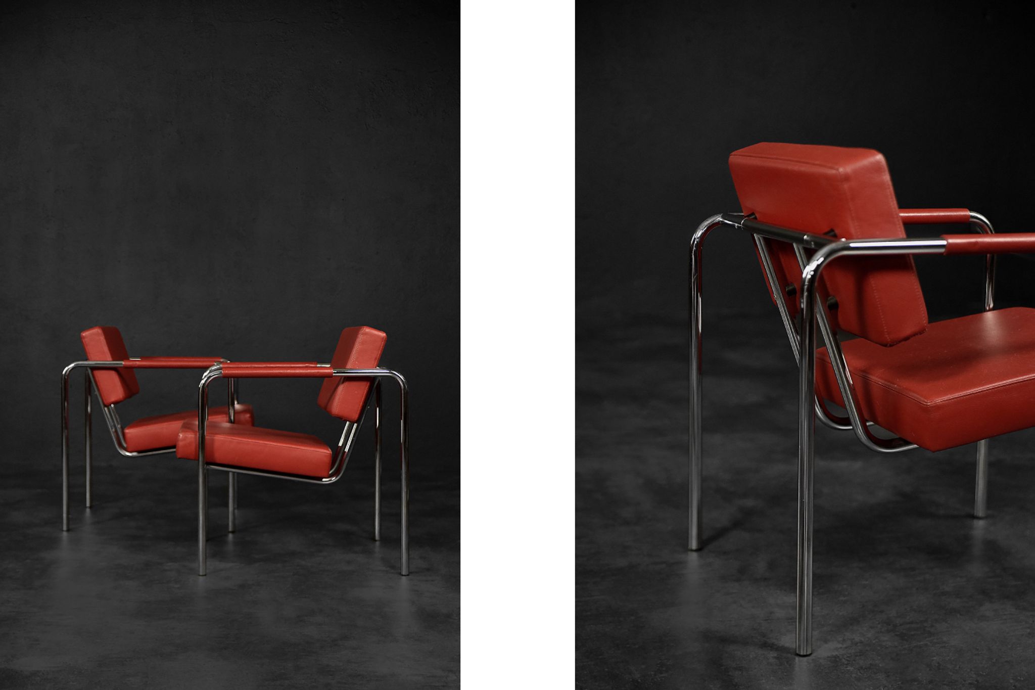 Fauteuils scandinaves bauhaus chrome