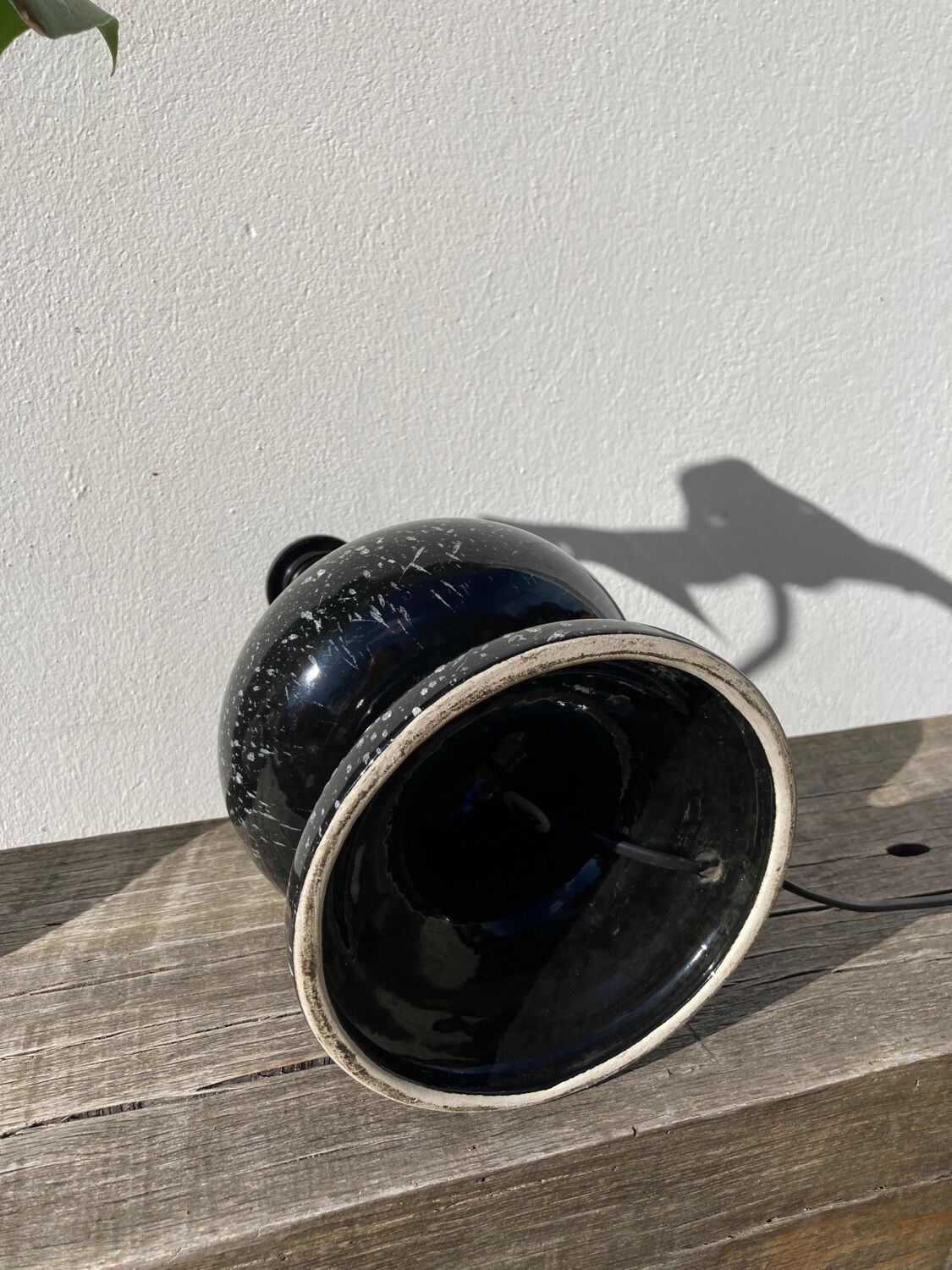 Black Memphis 80 speckled ceramic lamp base