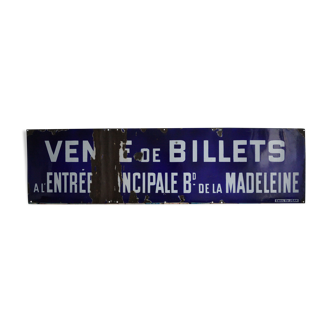 Plaque émaillée métro parisien Boulevard de la Madeleine