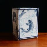 Lantern lamp in vintage Japanese fabric pattern carp koi