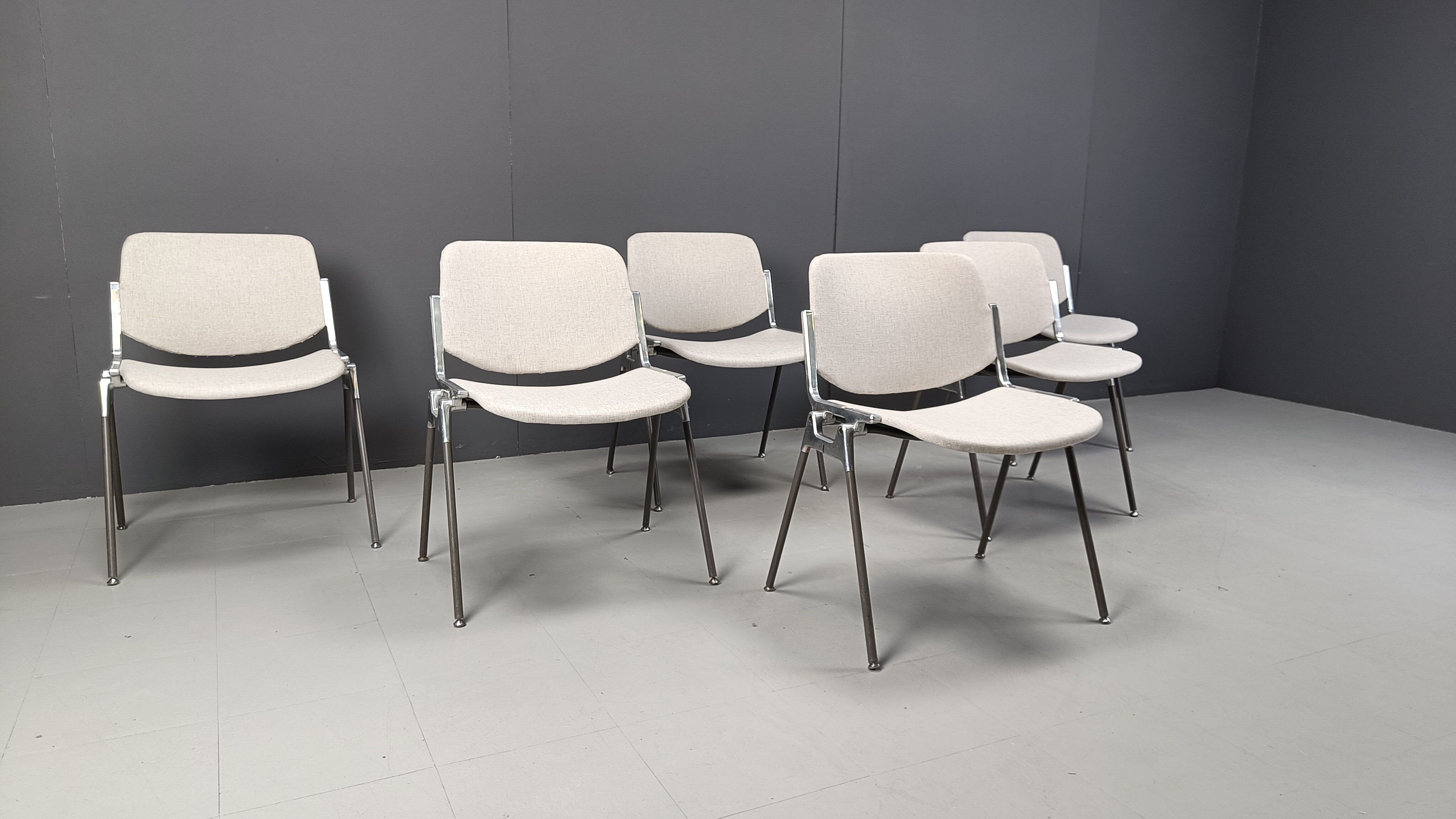 Vintage Dsc 106 side chairs by Giancarlo Piretti for Castelli, set of 6