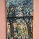 Huile sur toile originale suédoise – « Arbres » par Stig Allan – Vintage et encadrée – 88 × 53 cm (34,6" × 20,9")
