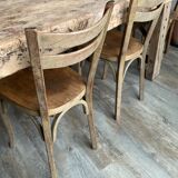 Set of 4 antique bistro chairs