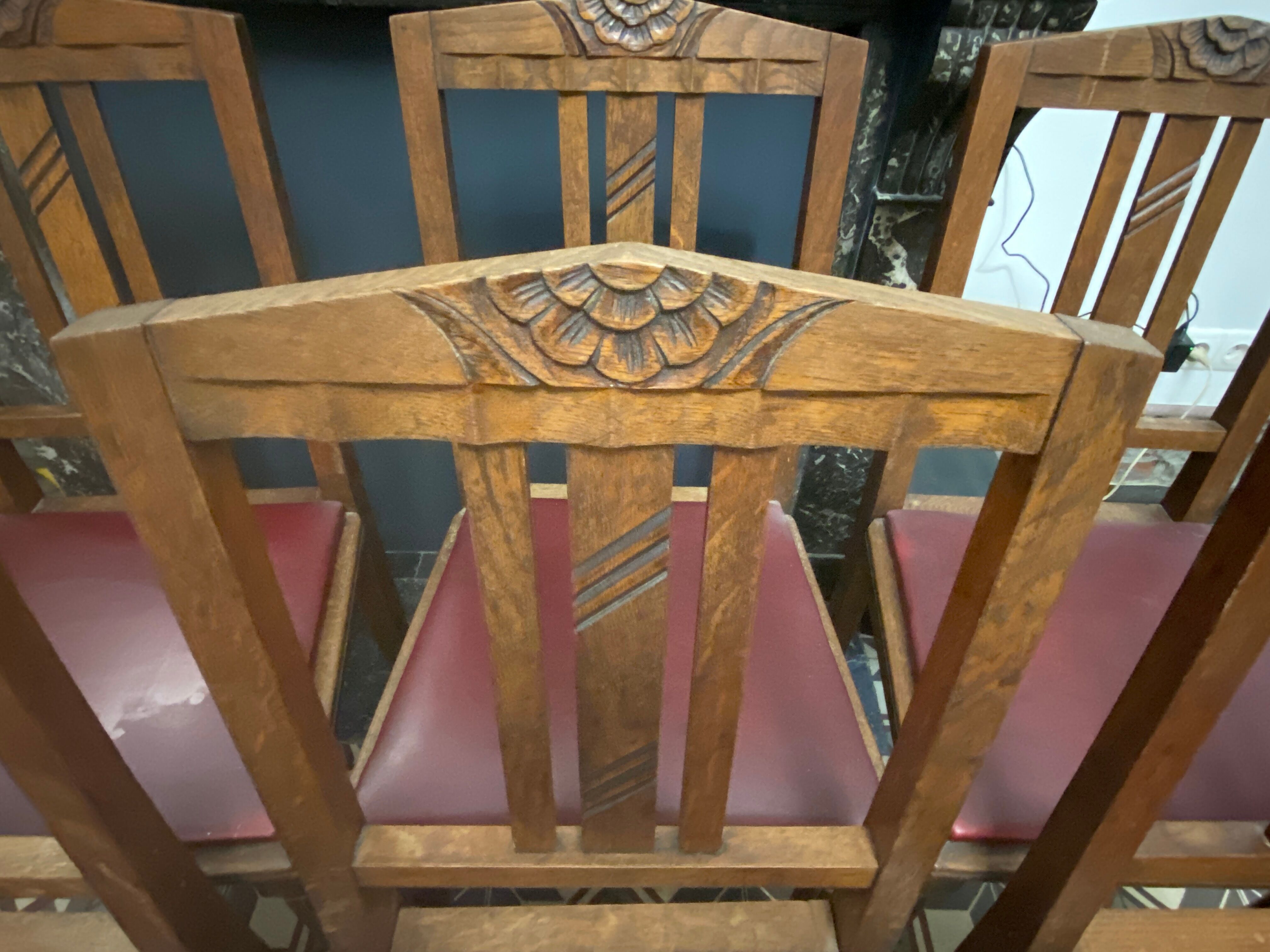 Set of 6 art-deco chairs