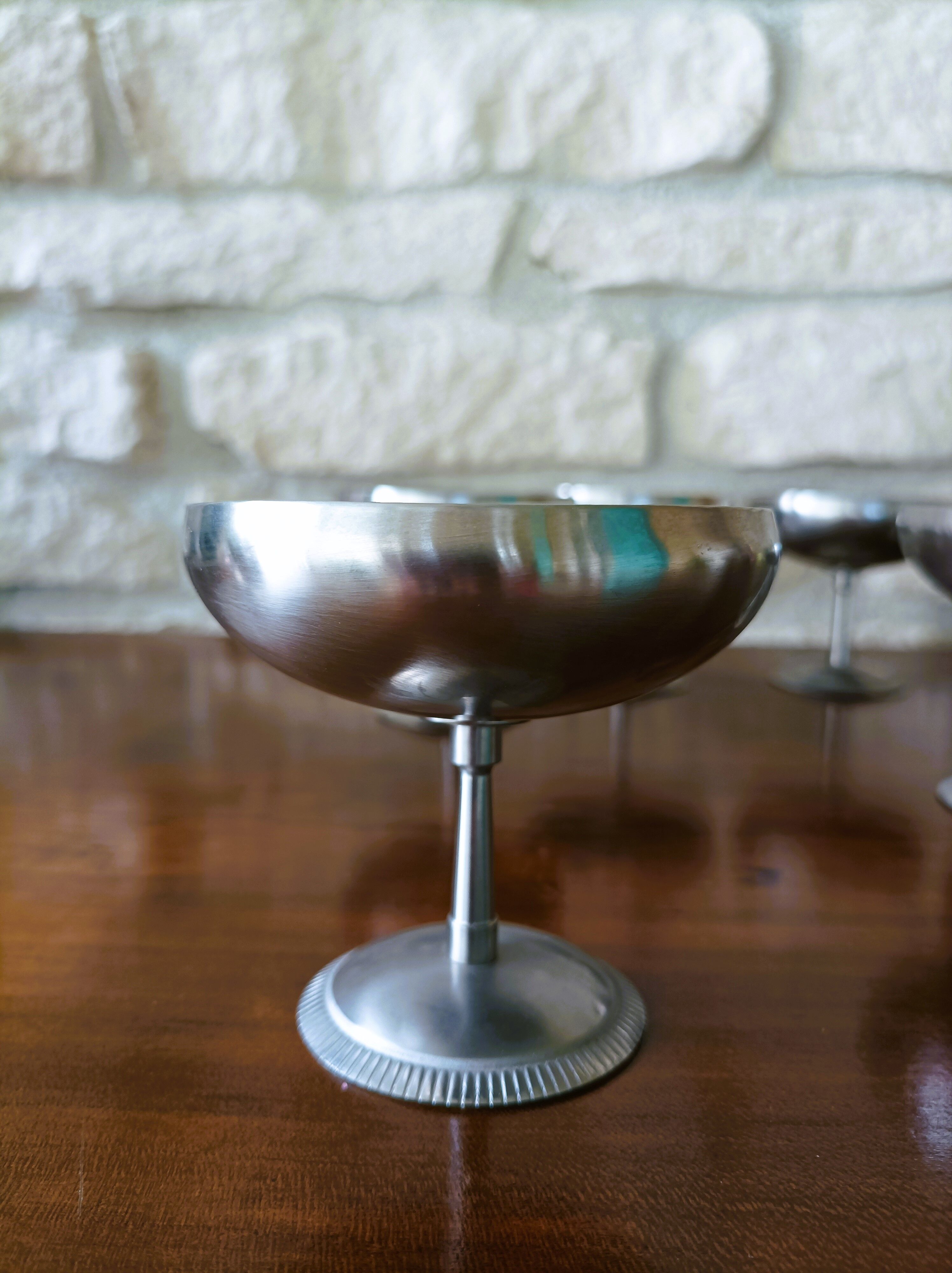 Lot de 6 coupes à glace en inox
