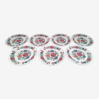 Lot de 7 assiettes plates Sarreguemines modèle Vence