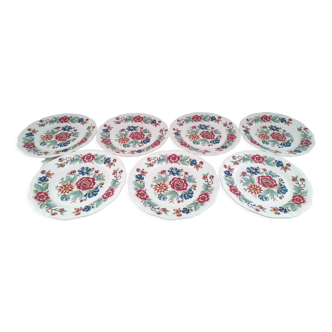 Set of 7 flat plates Sarreguemines Vence model