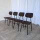 Chaises de salle à manger STOL Kamnik vintage (ensemble de 4) : tissu marron rétro des années 1970