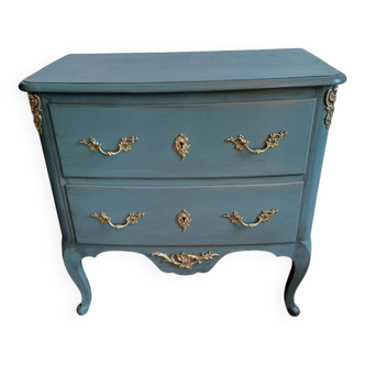 Commode de chambre patiné de style régence 2 tiroirs