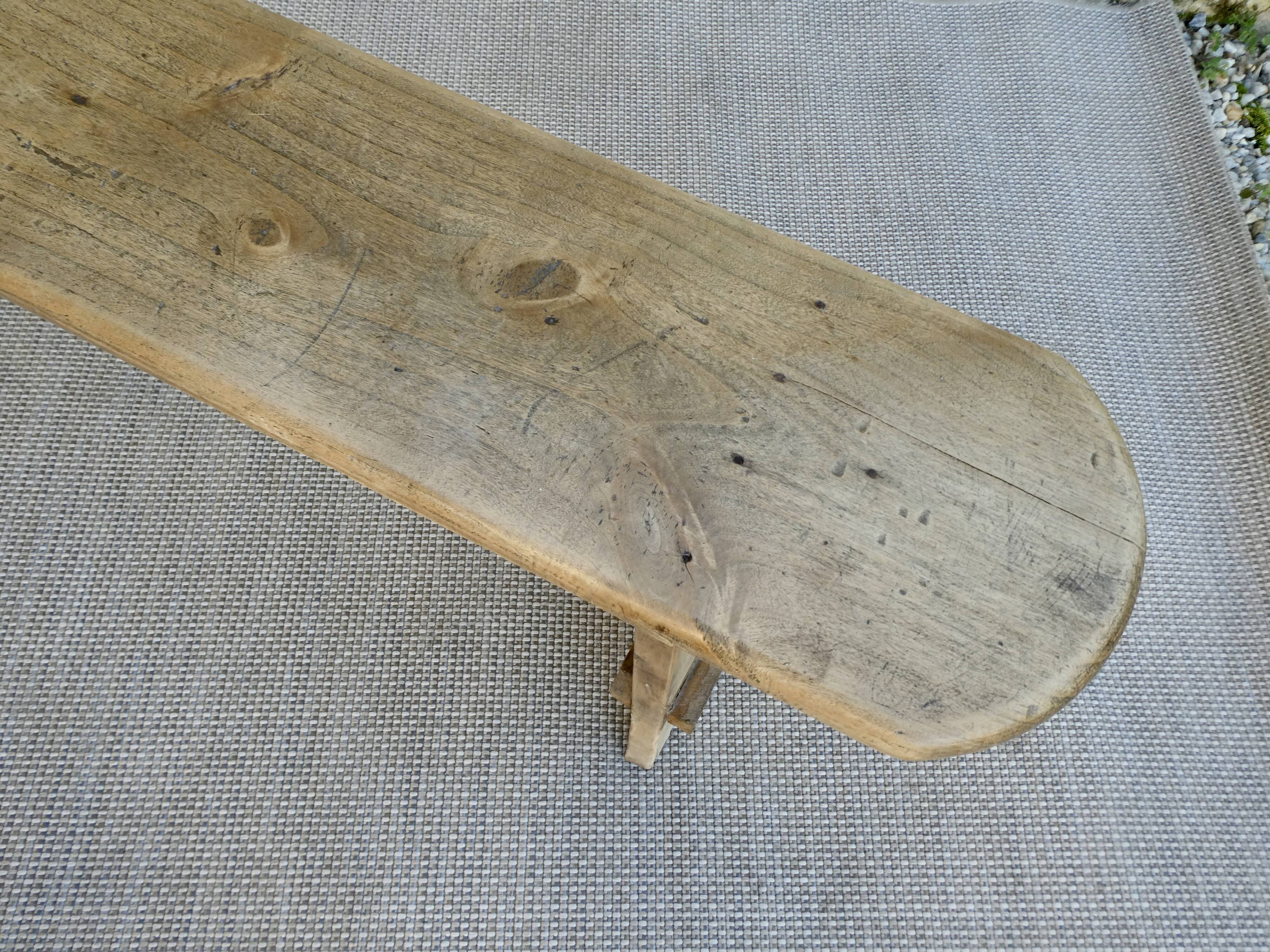 School bench in light, raw wood, 144 cm