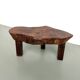 Brutalist tripod coffee table in solid teak – 1970s