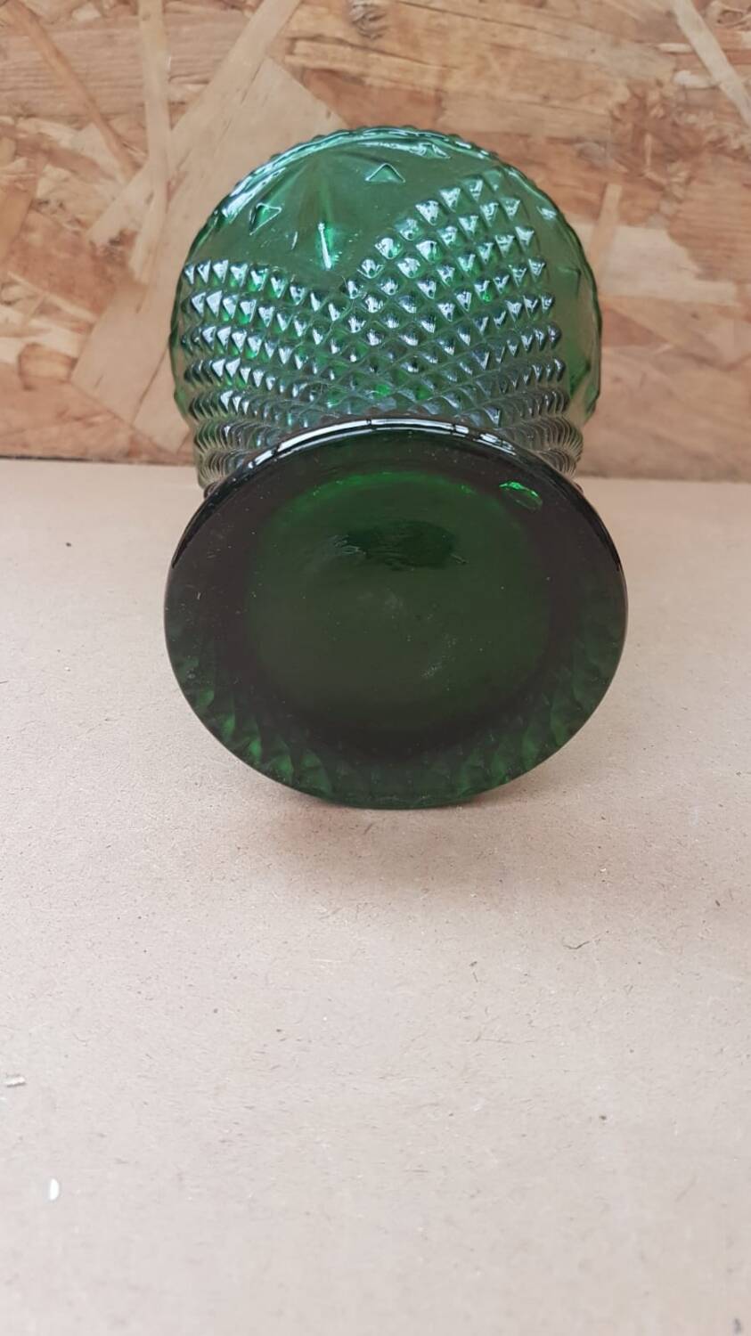 Old Green Molded Glass Vase Decor Vintage Tips