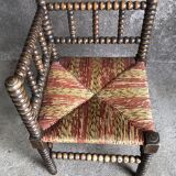 Turned wood corner chair