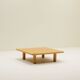 Square minimalist Ash wood coffee table, 1980s europe.