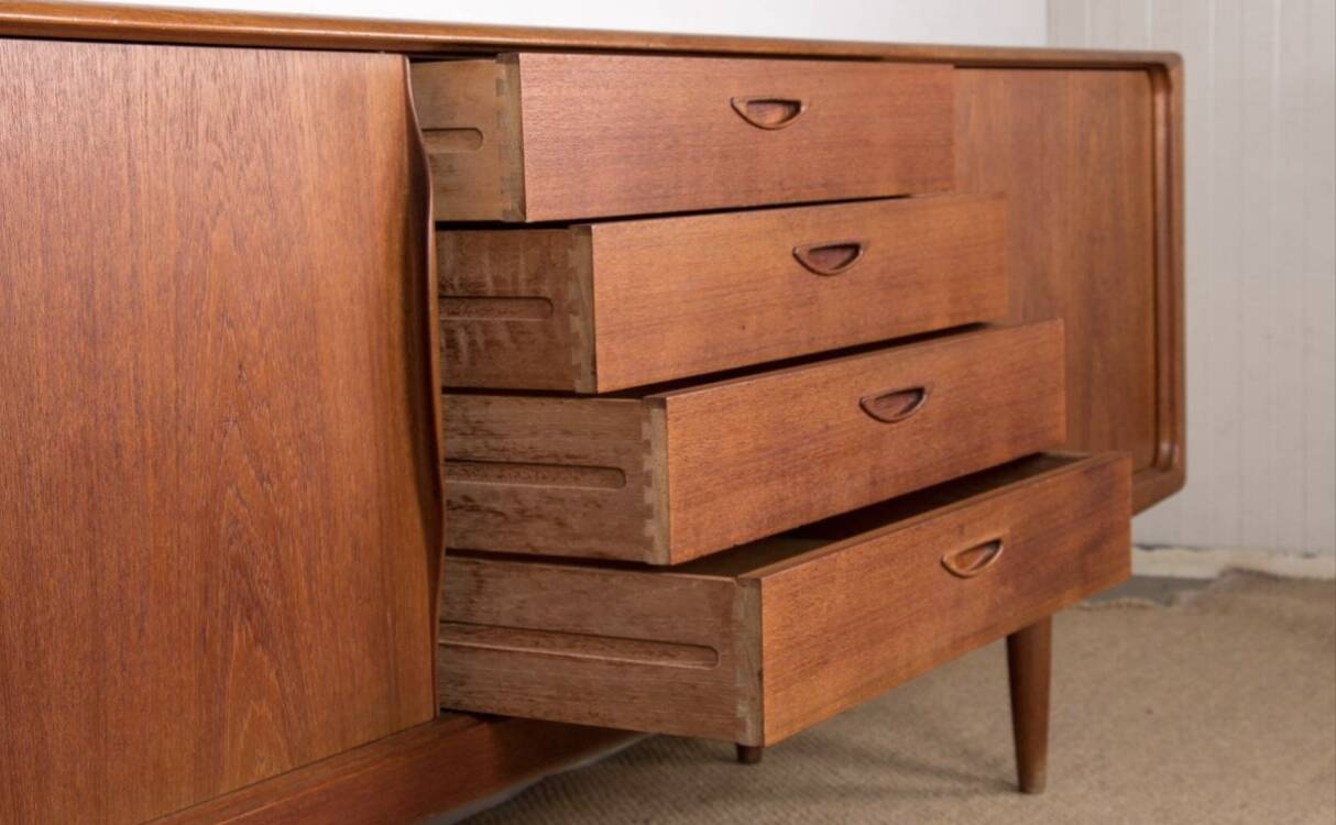 Vintage Scandinavian sideboard by Henry Walter Klein for Bramin