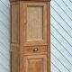 Small renovated cupboard: bonnetière / tall boy in raw solid wood.