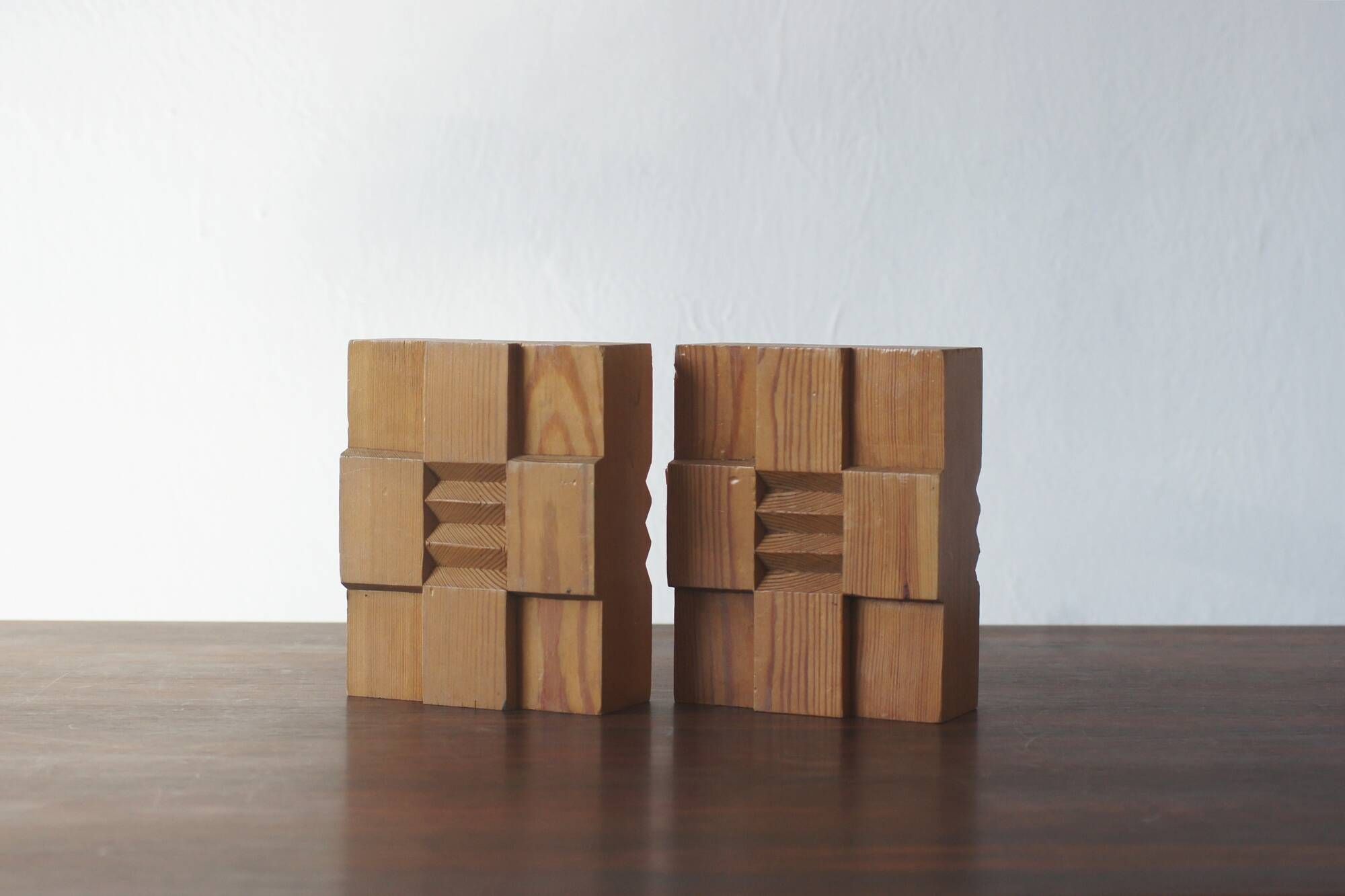 Mid-Century Modern Wooden Bookends, 1960s, Set of 2