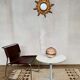 Table basse vintage guéridon rond  piétement étoile en fonte d'aluminium année 1980