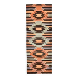 3x10 Orange  Brown Geometric Kilim Runner Rug, Handmade Wool Rug, 108x297Cm