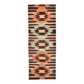 Tapis coureur géométrique orange et marron 3x10, tapis en laine fait main, 108x297 cm