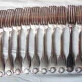 Old Christofle 57-piece shell model cutlery set