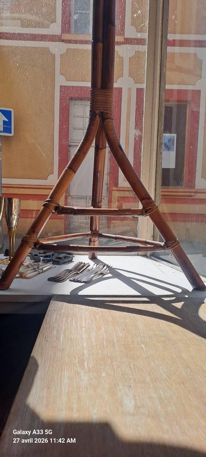 1950s rattan coat rack
