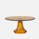 Art Deco amber glass cake stand - Luxval style from the 1930s