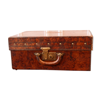 Leather suitcase, German, SC monogram