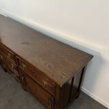 Large English sideboard, dresser, solid oak buffet George II 18th century.