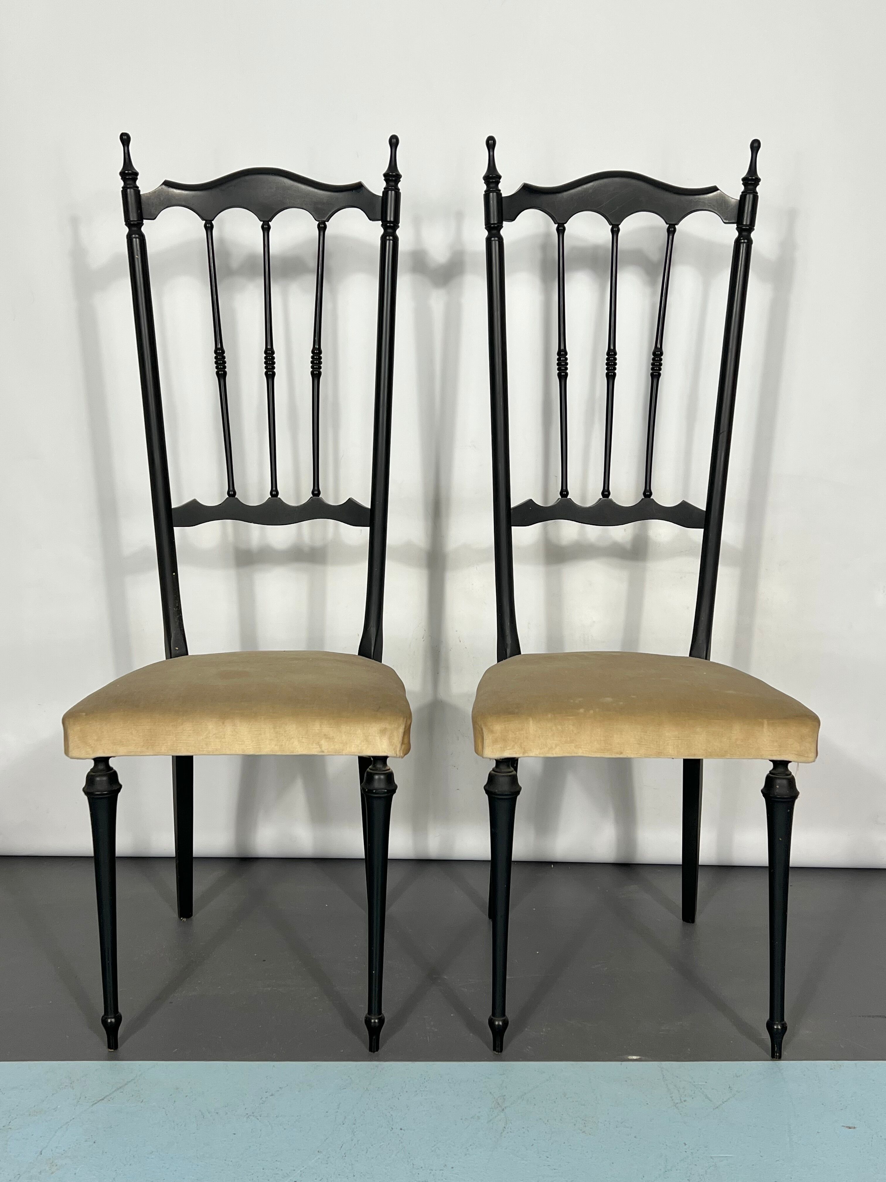 Italian Vintage set of two side Chiavari chairs from 50s